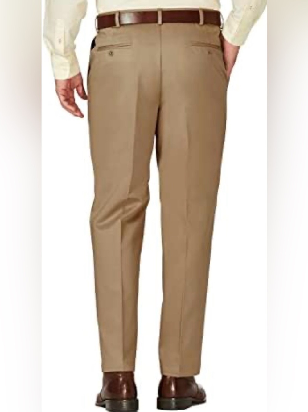 Haggar Men's Tan Flat-Front Dress Pants Size Waist 36